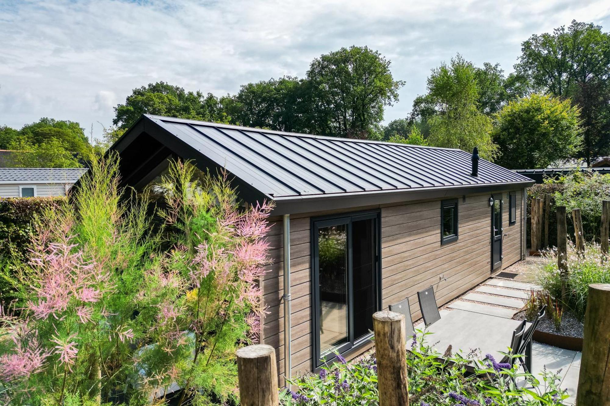 Modern Ingericht Chalet Op Groen Park Op De Veluwe Epe Exteriör bild